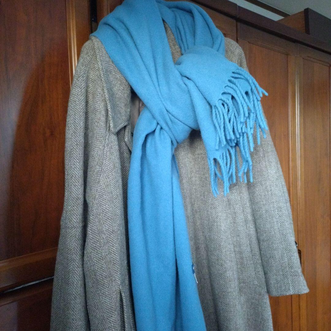 NOLLEYS ヘリンボーン チェスターコート＆ブルーマフラー付き - メルカリ