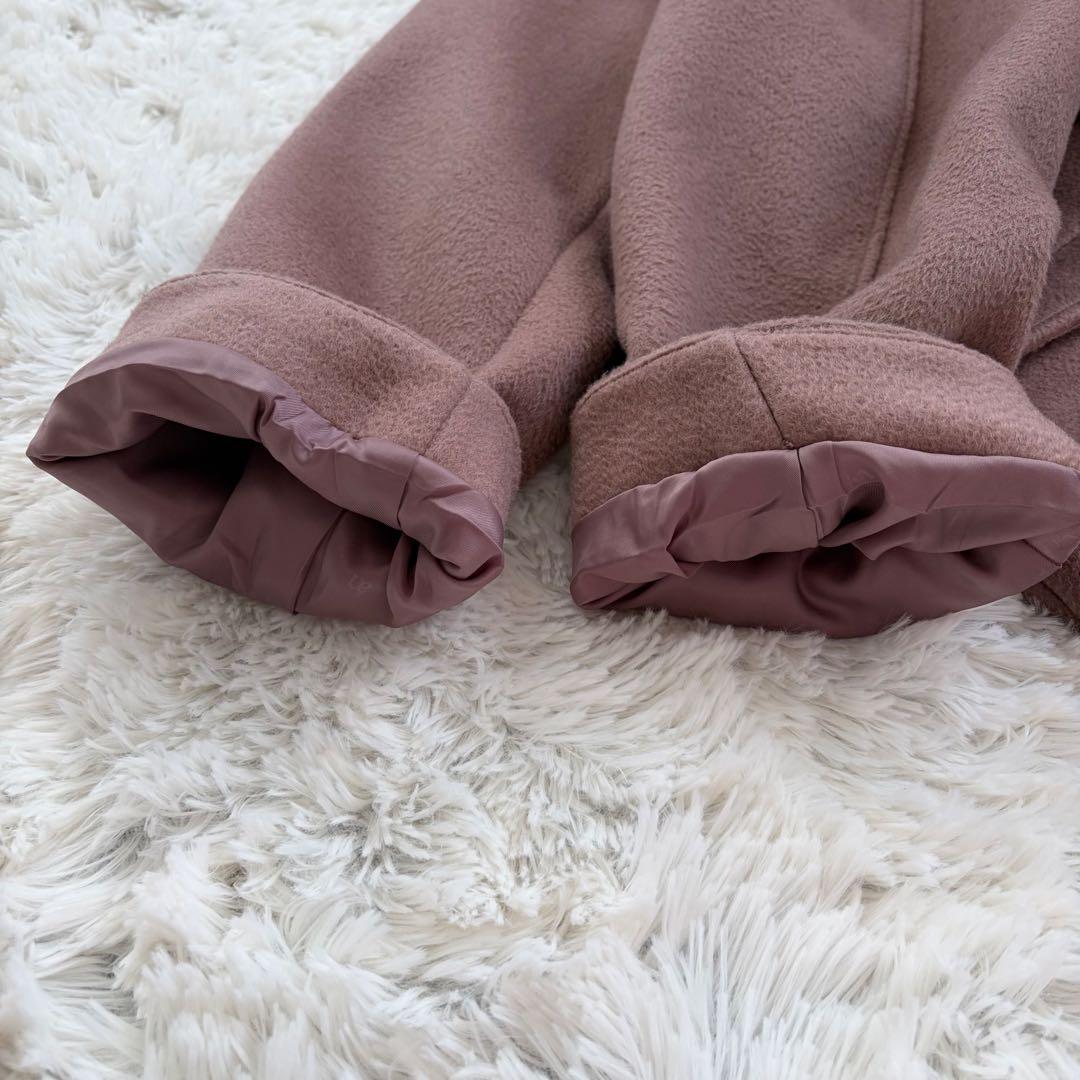 anuans ミドルスケールコート ウール スモーキーピンク フリーサイズ