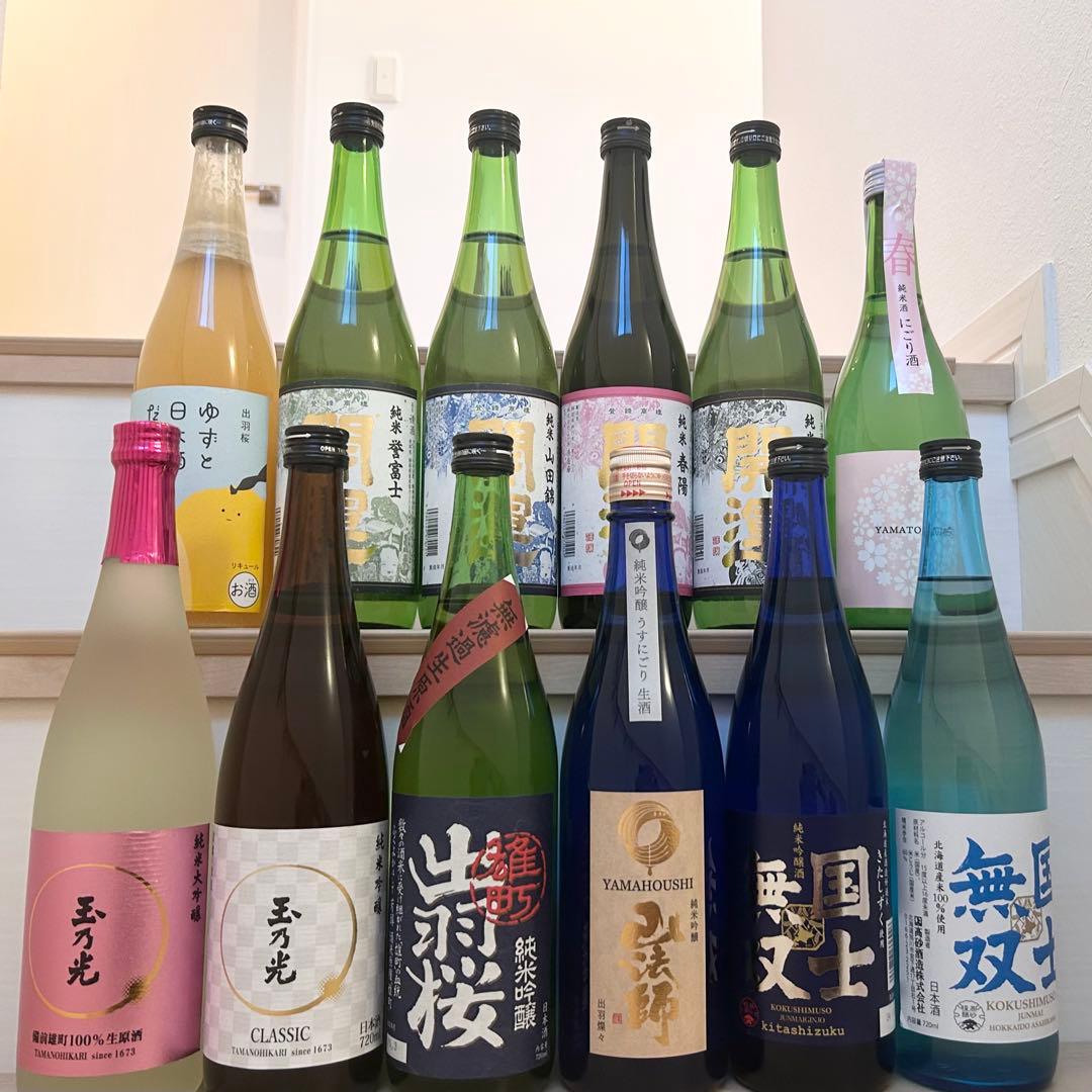 日本酒　まとめ売り　720ml 12本　飲み比べ 朝日山 日本酒 飲み比べ セット ギフト 新潟清酒 720ml 12本 4合瓶