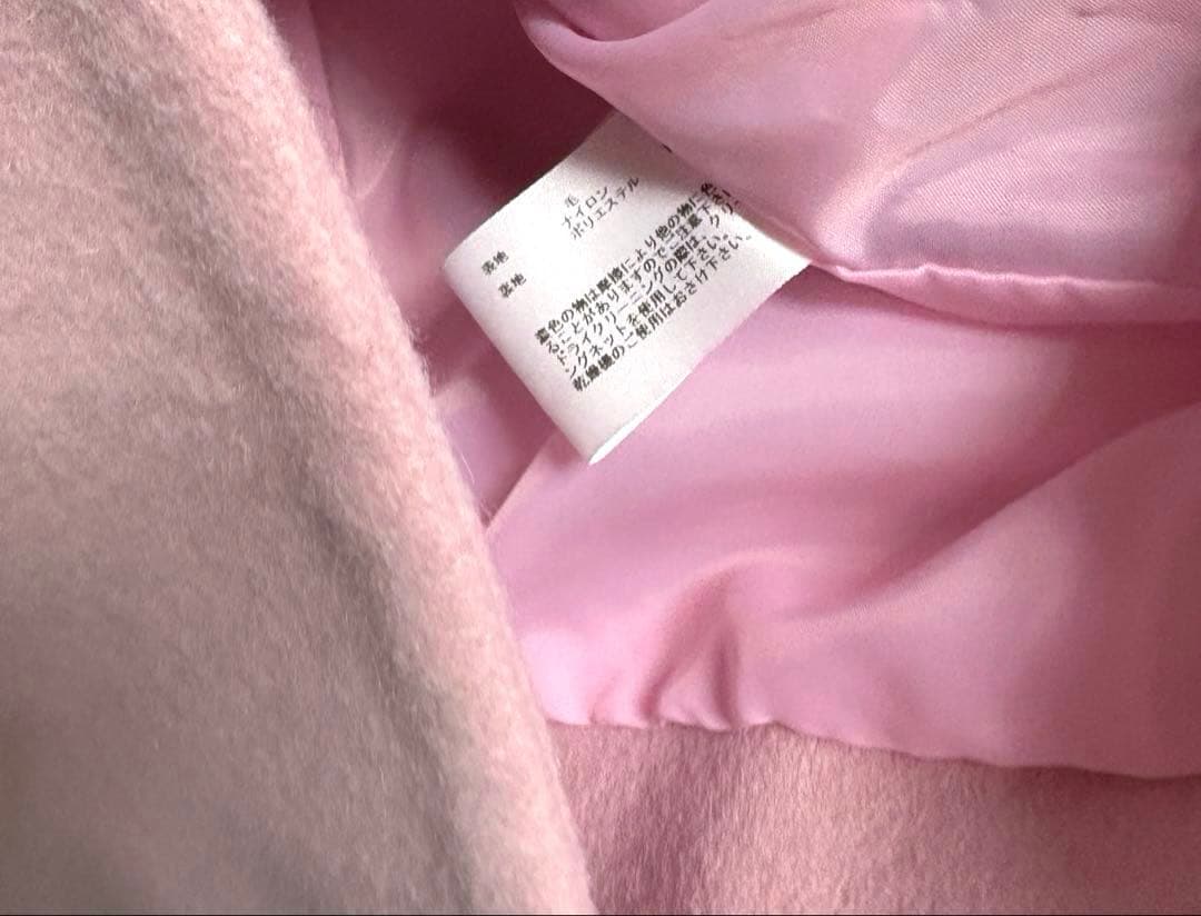 ほぼ新品】エムドゥ ウール90％ノーカラーコート ピンク36