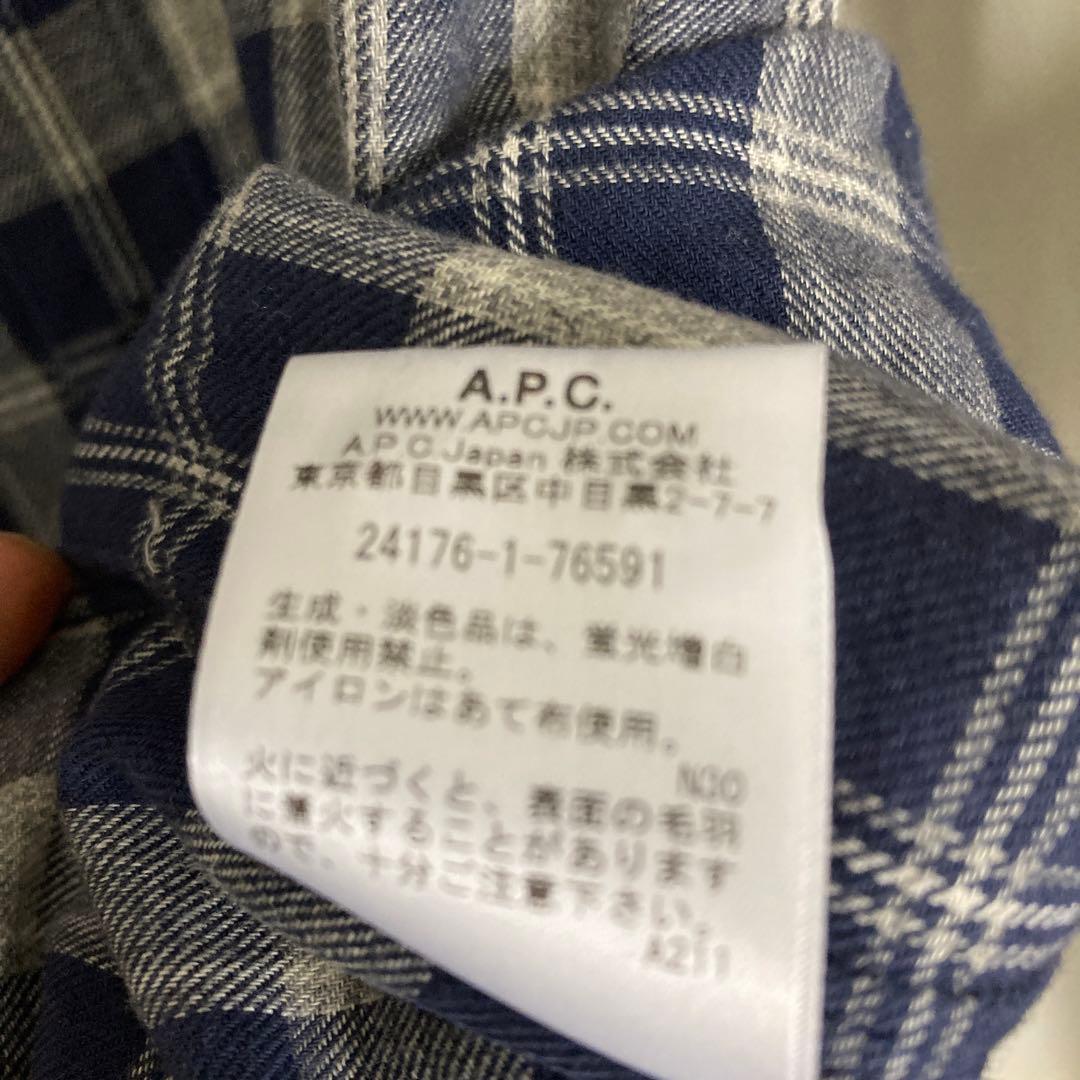 A.P.C. アーペーセー 長袖シャツ ネルシャツ チェック柄 XS - メルカリ