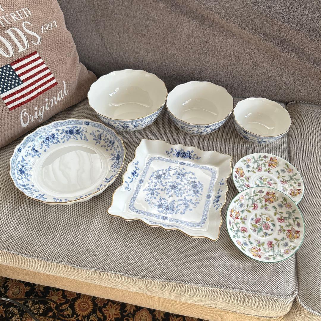 ナルミ　ミラノ　サラダボール　大皿　ミントン　ソーサー　セット ナルミ ミラノ サラダボール 大皿 ミントン ソーサー セット