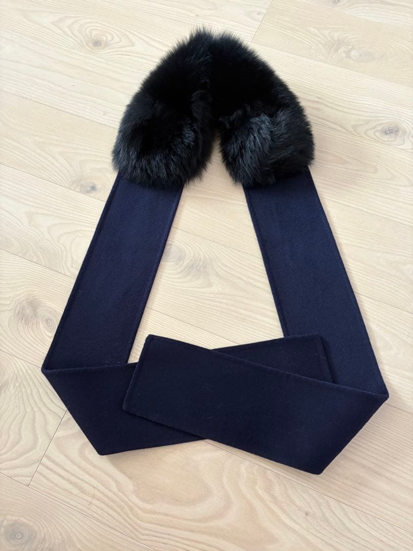 美品】U-Big ユービック ウールダブルフェイスFOXボウタイ付ロング