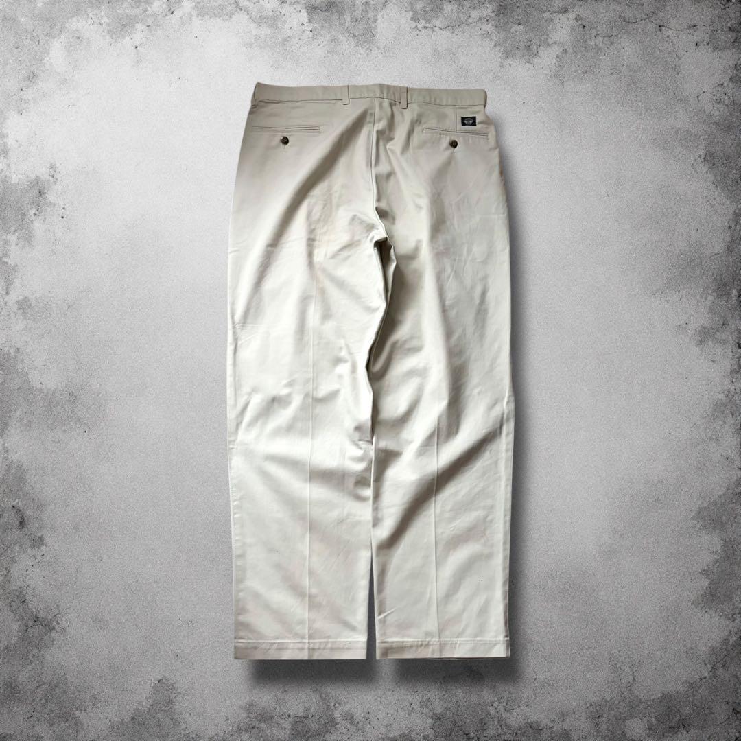 90s USA製DOCKERS ツータックワイドパンツ 白チノパン ヴィンテージ
