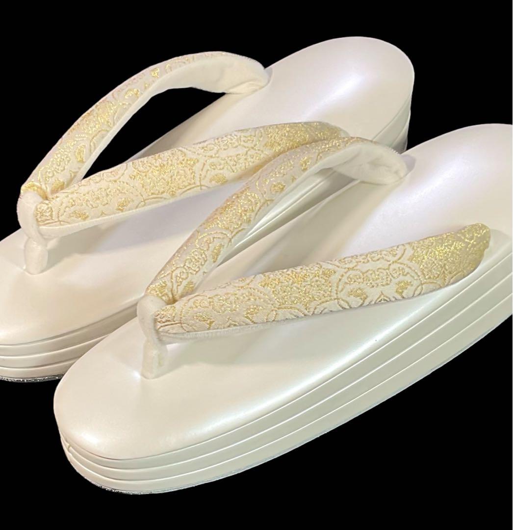 京都発 錦匠 龍村 / 本革張製草履 葡萄唐草文錦 L寸⭐️【日本製