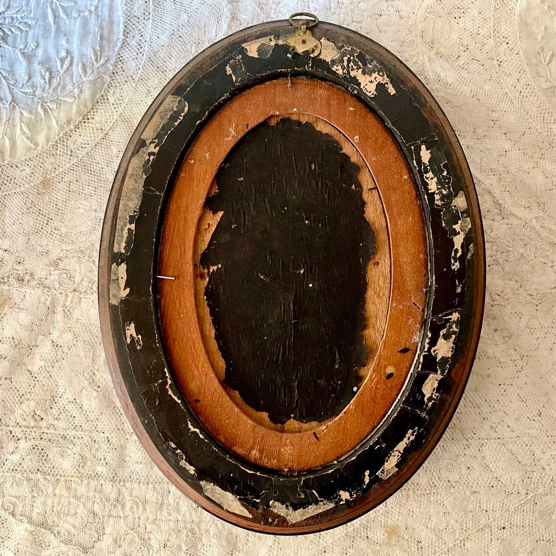 2人の天使のメダイヨン エンジェル フランスアンティーク エクリュ