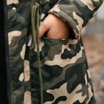 迷彩柄ファー付きジャケット - メルカリ