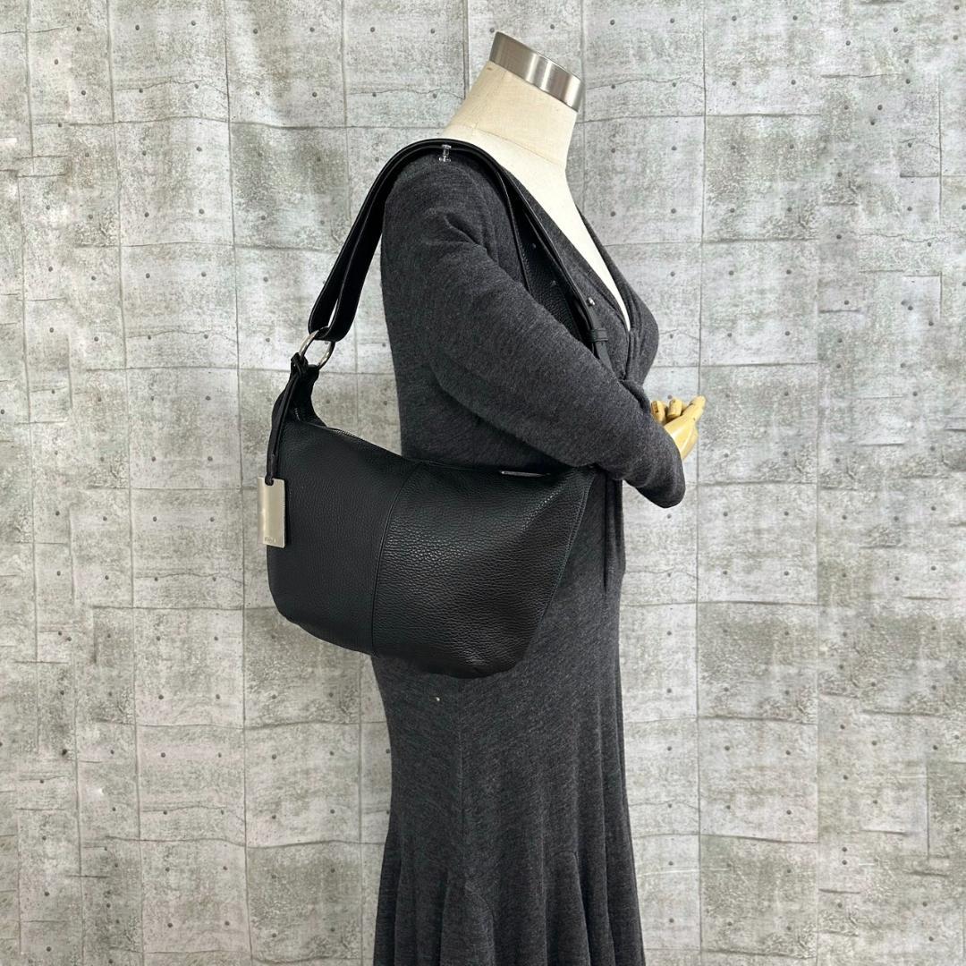 FURLA フルラ シボ革 2way ショルダーバッグ ワンショルダーバッグ 黒