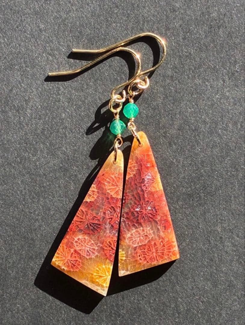 maumaumau 様専用 14kgf レッドモスアゲートピアス