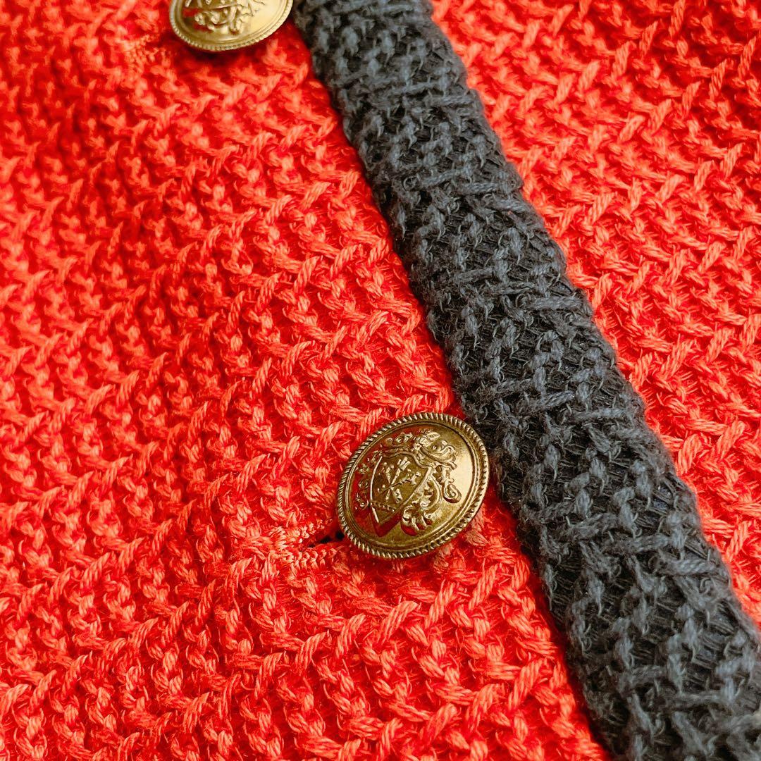 ドゥーズィエムクラス☆ツイード ノーカラージャケット 金ボタン