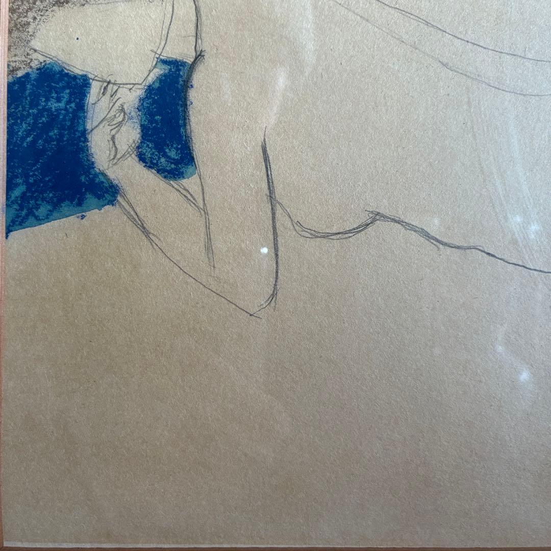 手代木克信 デッサン 素画 女性画 裸婦 サイン入 額付 25.12.17-2