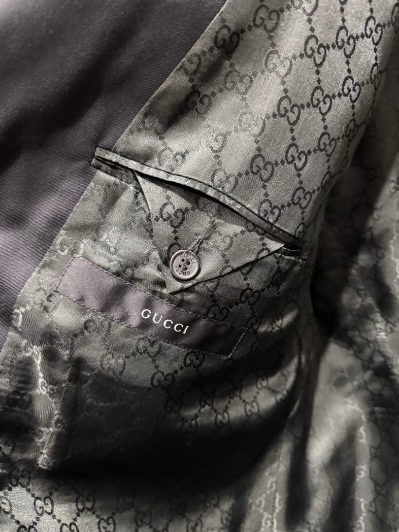 【GUCCI/グッチ】秋冬スーツ/GG柄裏地《グッチハンガー付き》クリーニング済