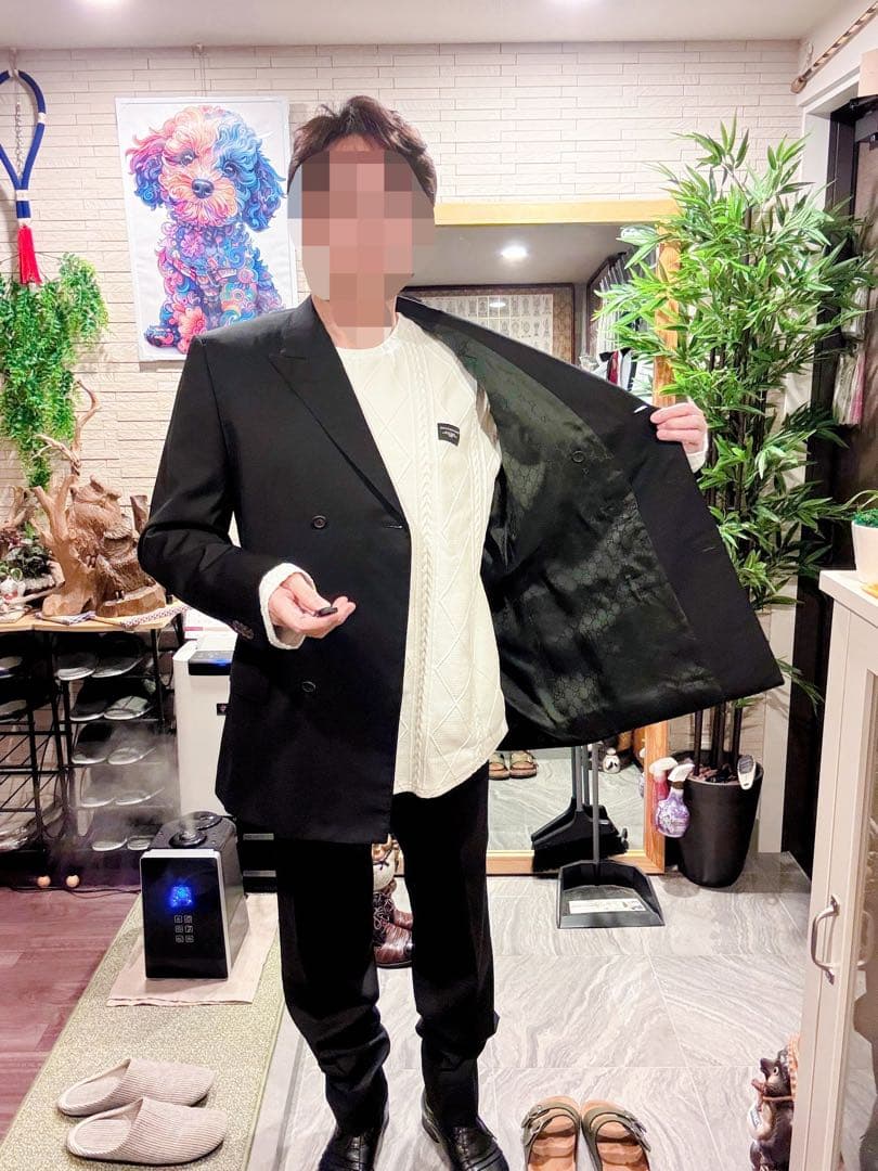 【GUCCI/グッチ】秋冬スーツ/GG柄裏地《グッチハンガー付き》クリーニング済