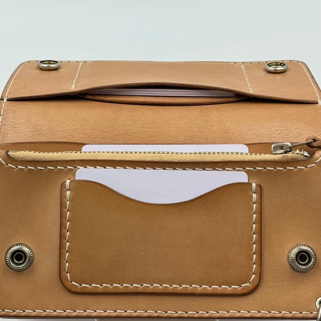 トラッカーウォレット(ナチュラル) サドルレザー タロンジッパー 真鍮