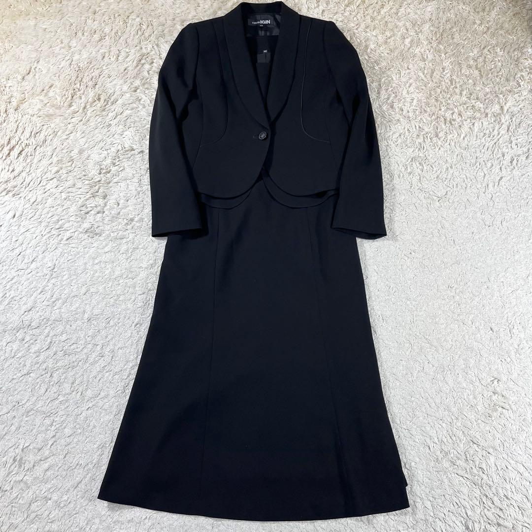 ✨未使用級 東京イギン セットアップ ショールカラー ロング丈 ワンピース CARETTE（カレット） セットアップ 洗えるノーカラージャケット×ロング