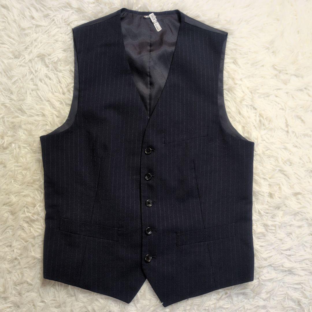 コムサイズム✨3ピース✨S】スーツ セットアップ ストライプ 背抜き 夏