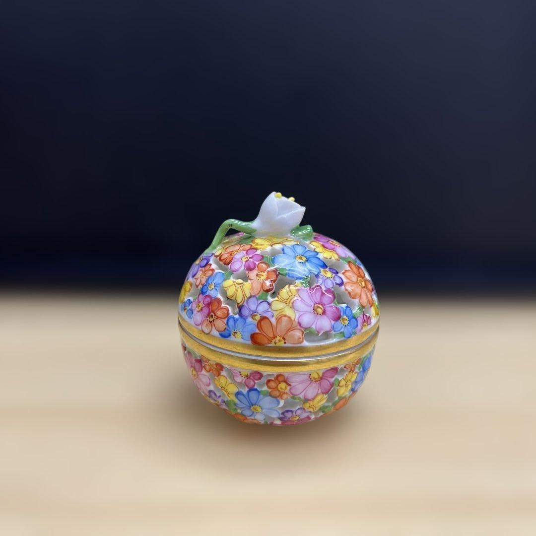 HEREND ハンドペイント　ボンボニエール Herend (ヘレンド) ボンボニエール ネコ｜トレファクONLINE