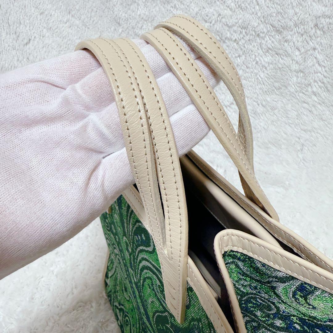 A VACATION タンク ジャガード ペイズリー グリーン トートバッグ