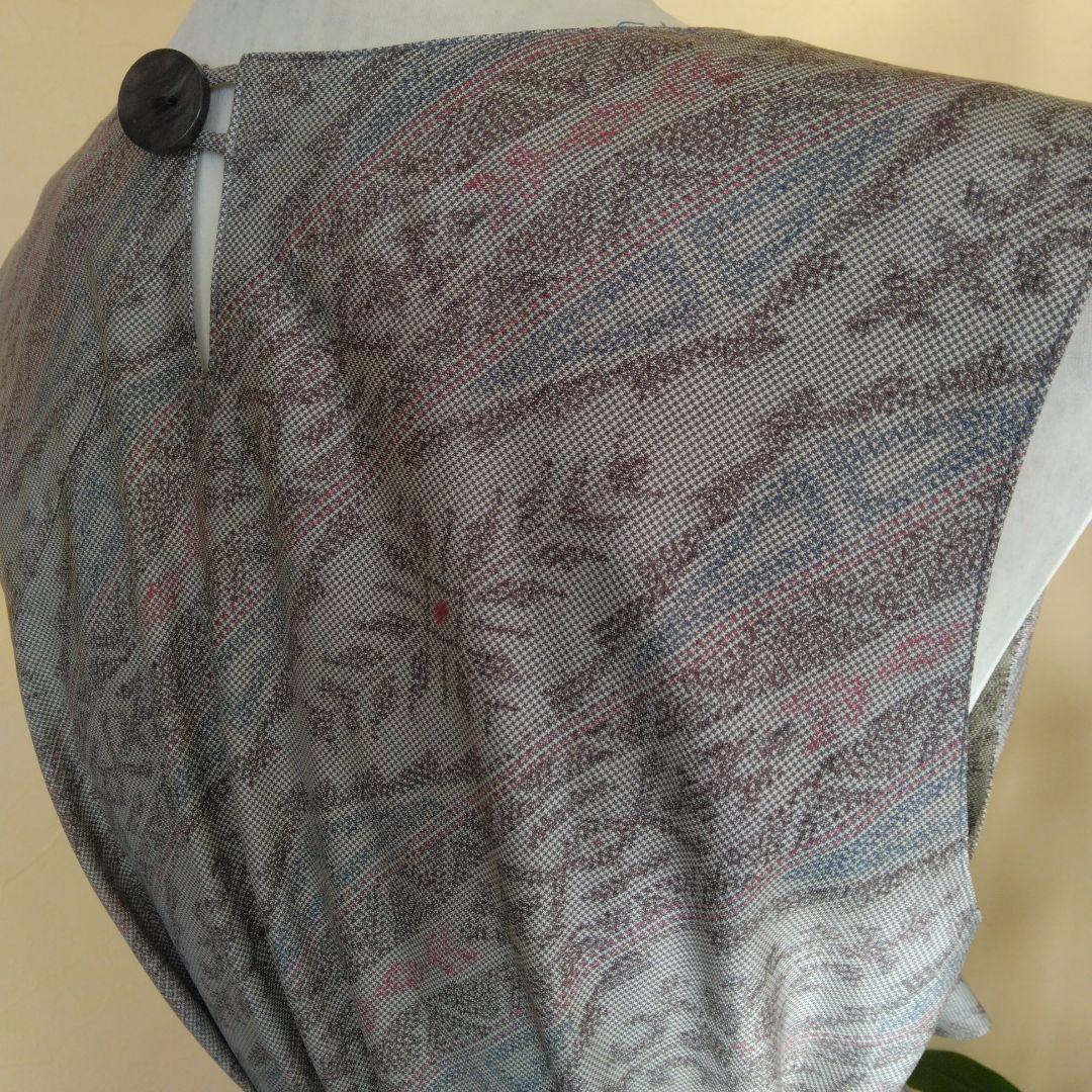 白大島紬着物ら、バイアス仕立てロングフレアーワンピース M寸 - メルカリ