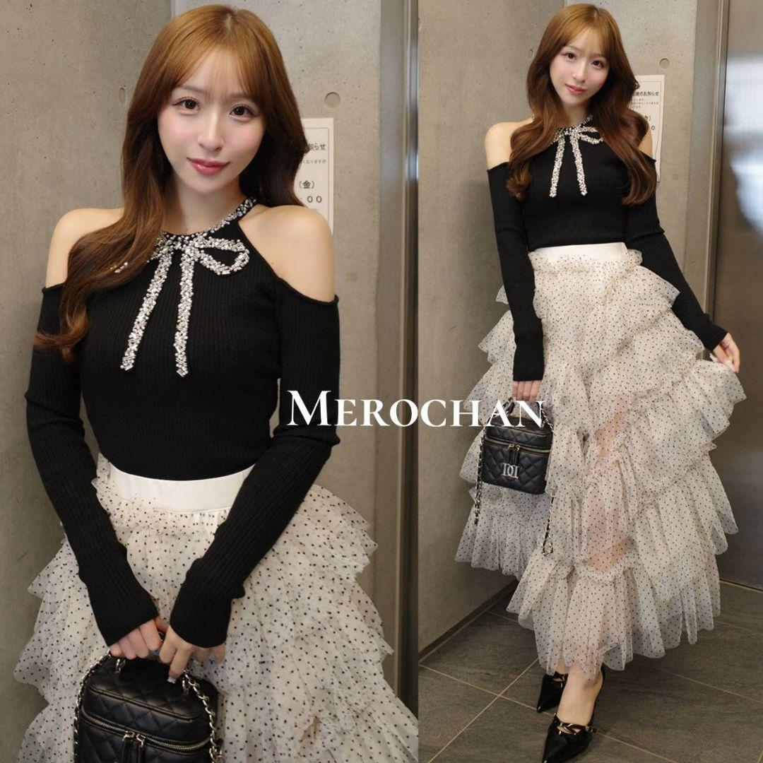 ダーリッチ リボンビジューアメスリニットトップス 新品タグ付き リボンビジューアメスリニットトップス（ニット/セーター）｜Darich