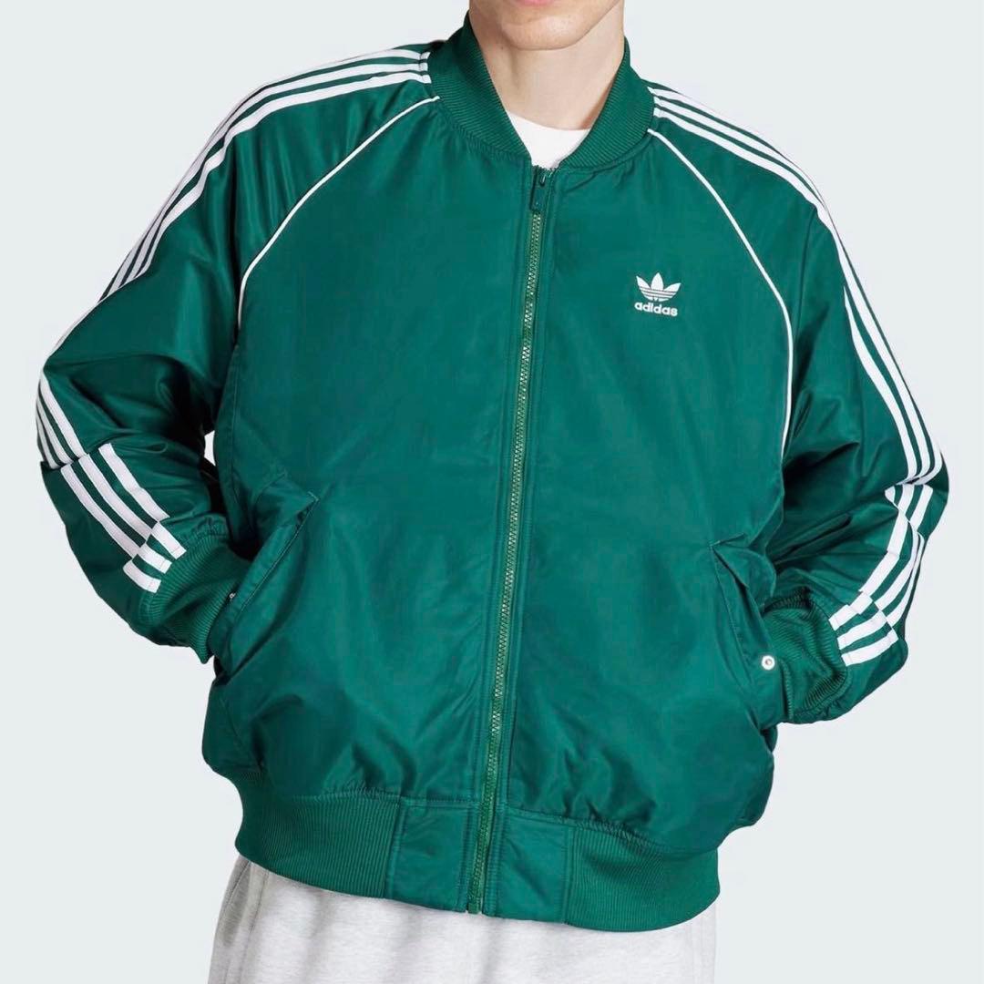 adidas アディダス プレミアム カレッジジャケット M グリーン 試着
