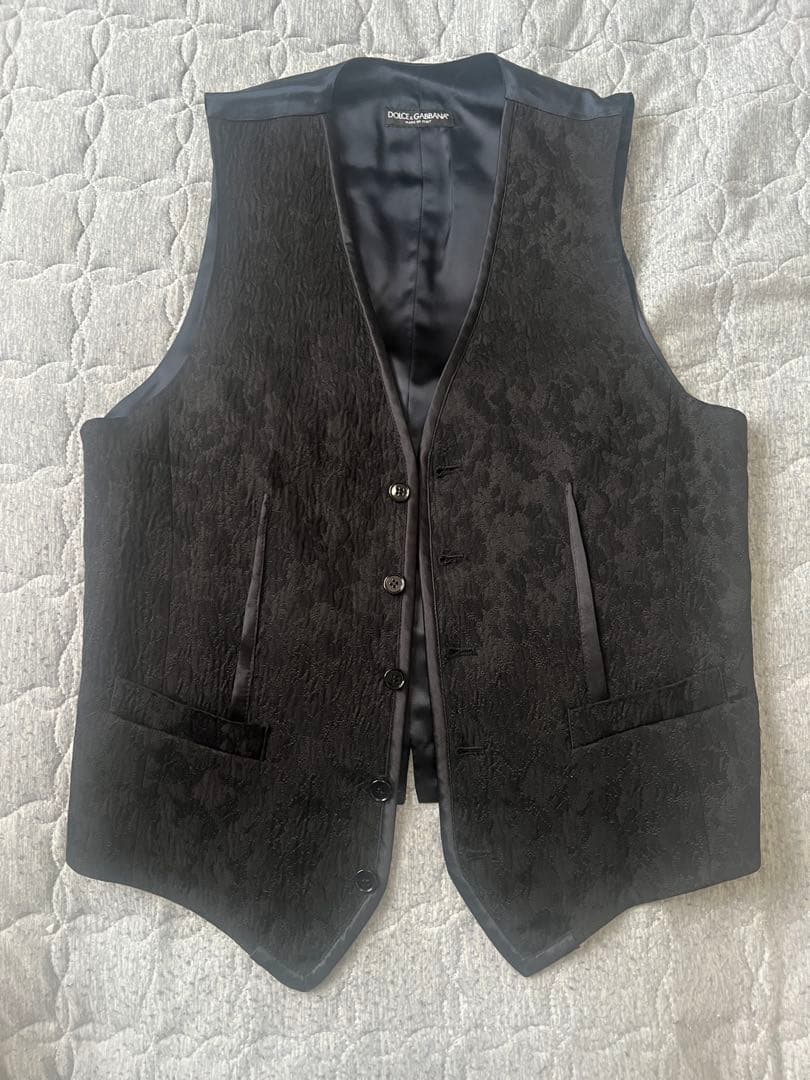 Dolce&Gabbana 黒いスーツベスト サイズ46 ブラックのメンズ タキシードスーツ マルティーニフィット ウール