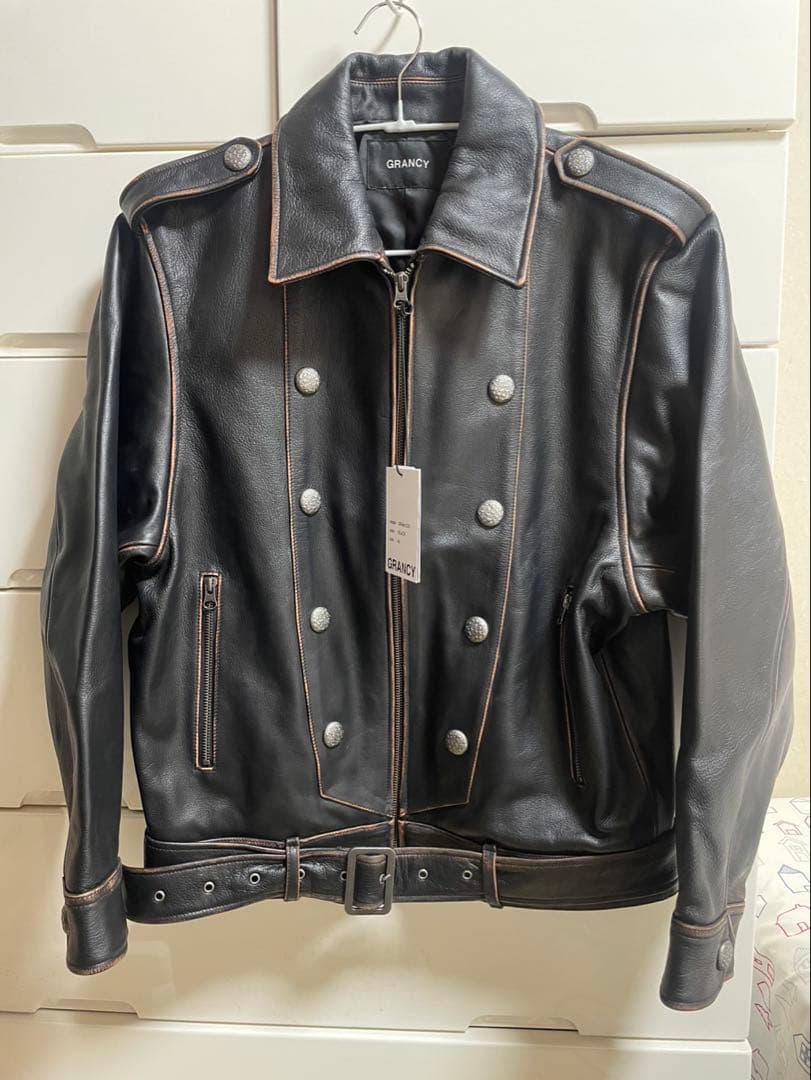 新品未使用 グランシー レザージャケット ブルゾン ナポレオン Mサイズ