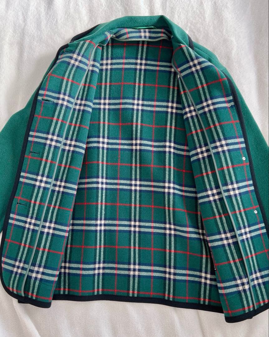 美品】Burberrys ピーコート カシミア混 ダブルフェイス 9号グリーン