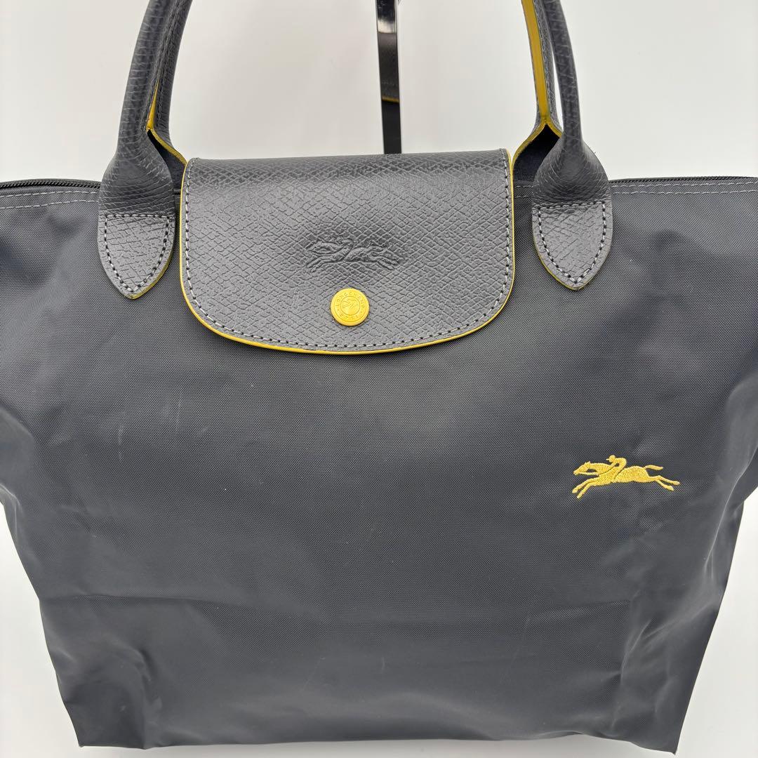 LONGCHAMP ロンシャン ルプリアージュ M グレー×イエロー A4 - メルカリ