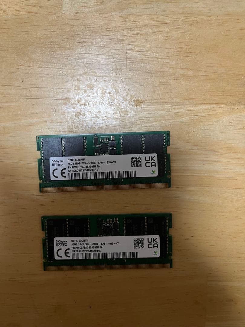SKhynix DDR5 32GB (16GB×2) 5600 SODIMM - メルカリ