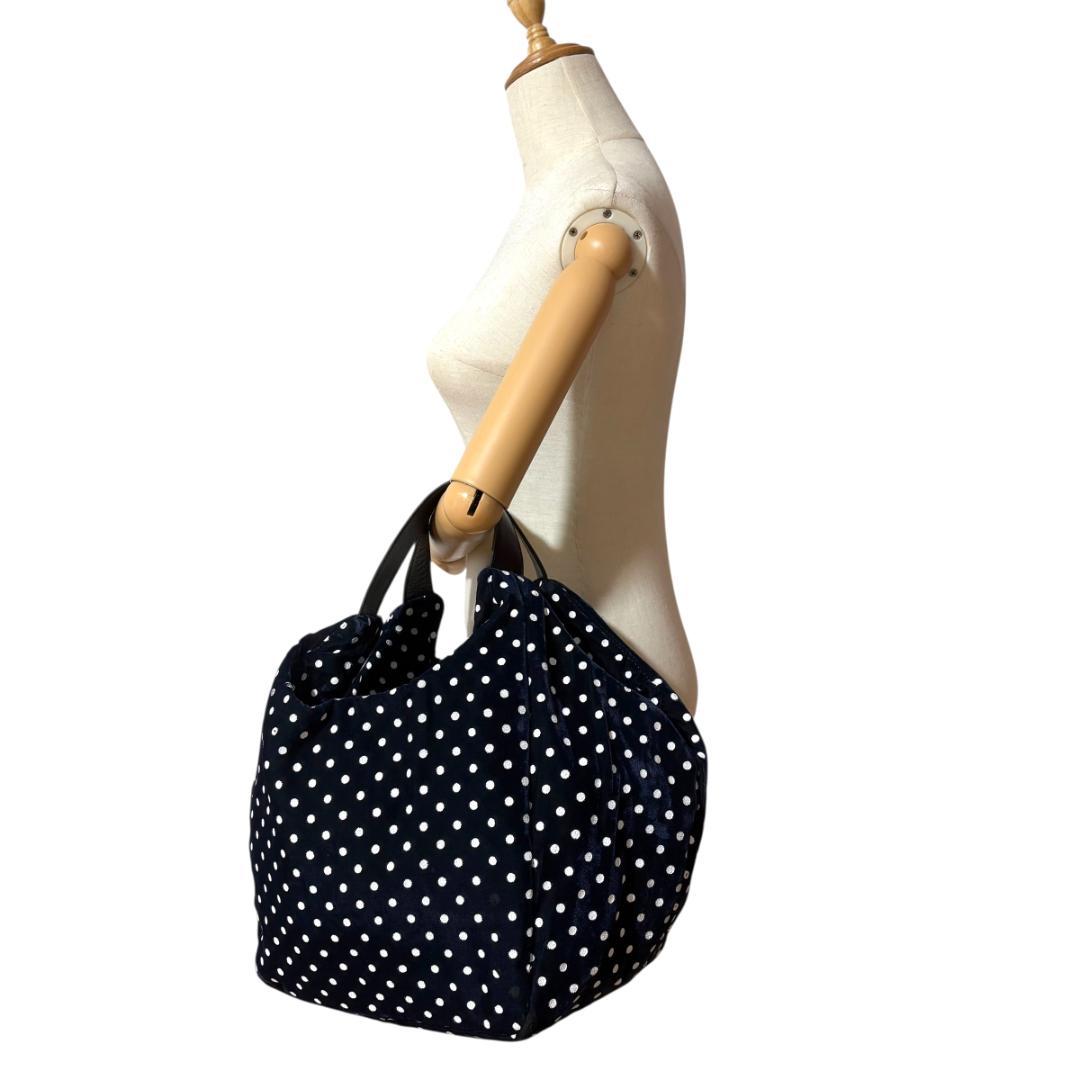 コムデギャルソン tricot トートバッグ ショルダー A4 ドット ベロア