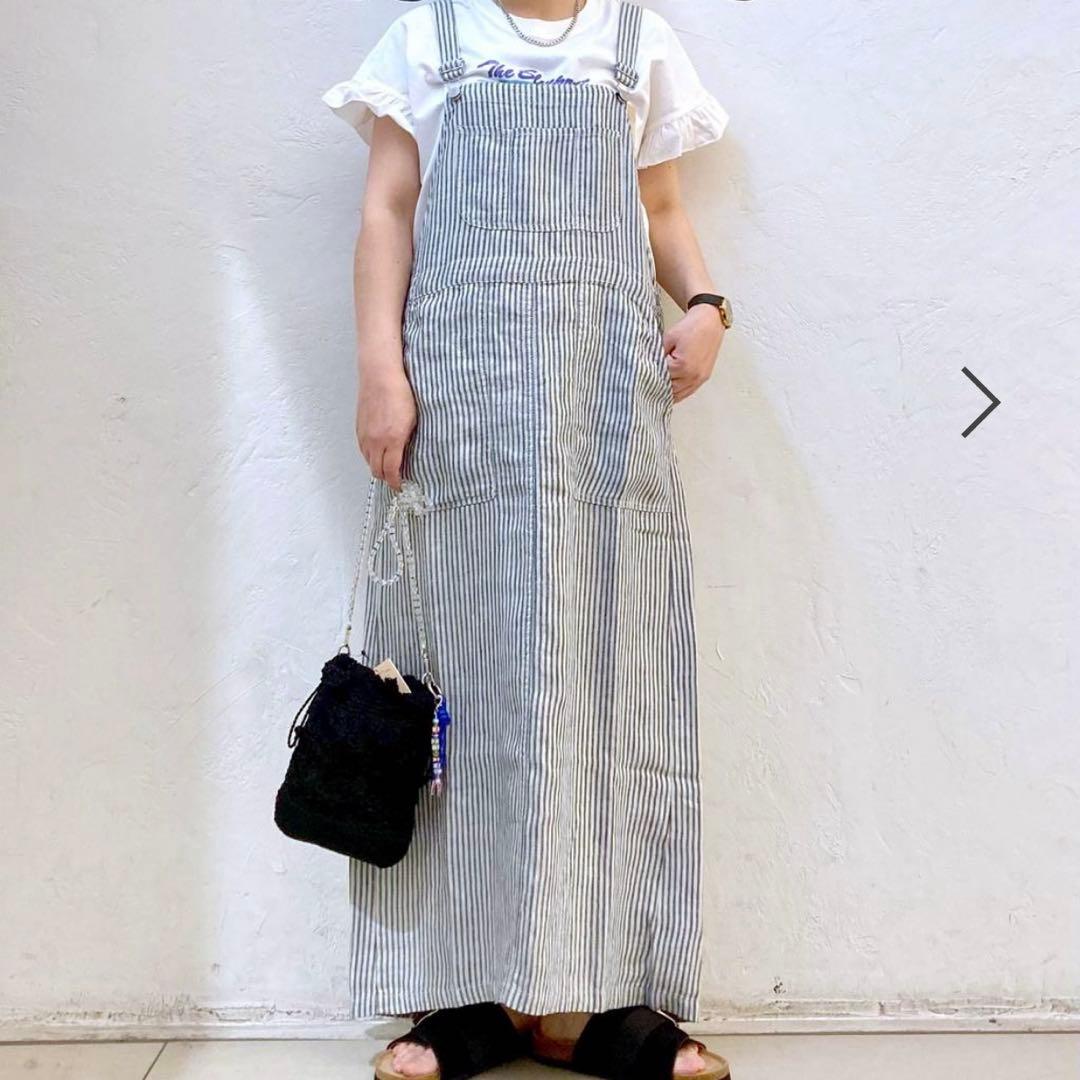 niko and… ニコアンド FINEリネンステッチジャンパースカート 美品