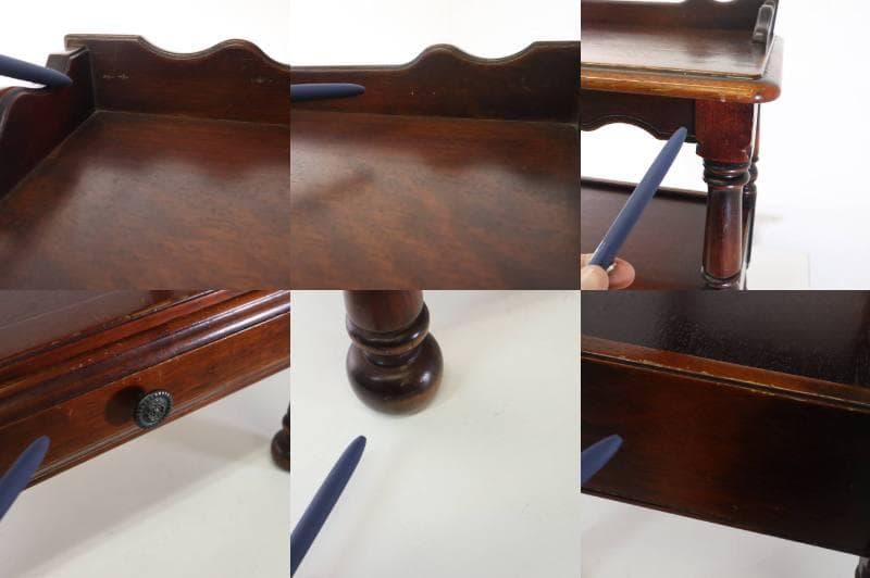 値下カリモク家具 コロニアル サイドテーブル 電話台 花台 引き出し