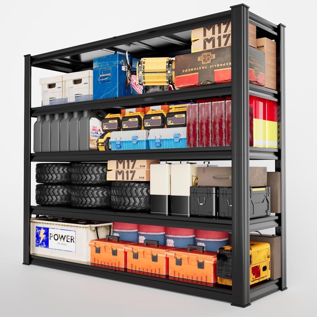 スチールラック プロ仕様 5段ガレージラック 大型 耐荷重500kg以上 Amazon｜Lhysn スチールラック プロ仕様 5段 高耐荷重 ガレージラック