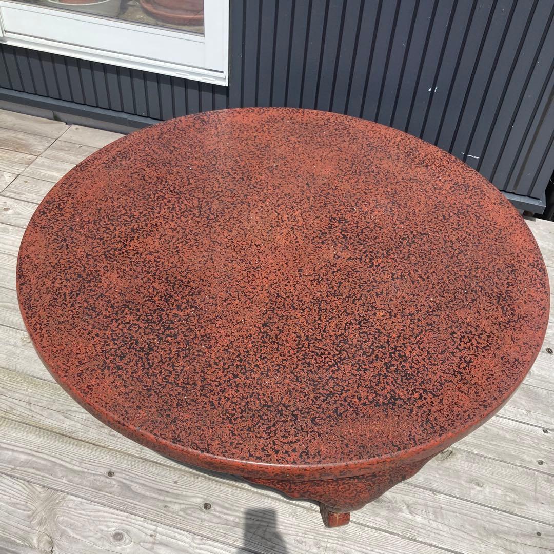 昭和レトロ 津軽塗り 螺鈿 円卓 座卓 ちゃぶ台 センターテーブル ロー