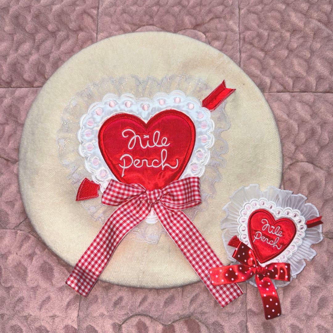 ナイルパーチ ベレー帽＆バッジ 💗NewArrival💗 Bigワッペンベレー帽 ・ 大きなワッペンがインパクト大