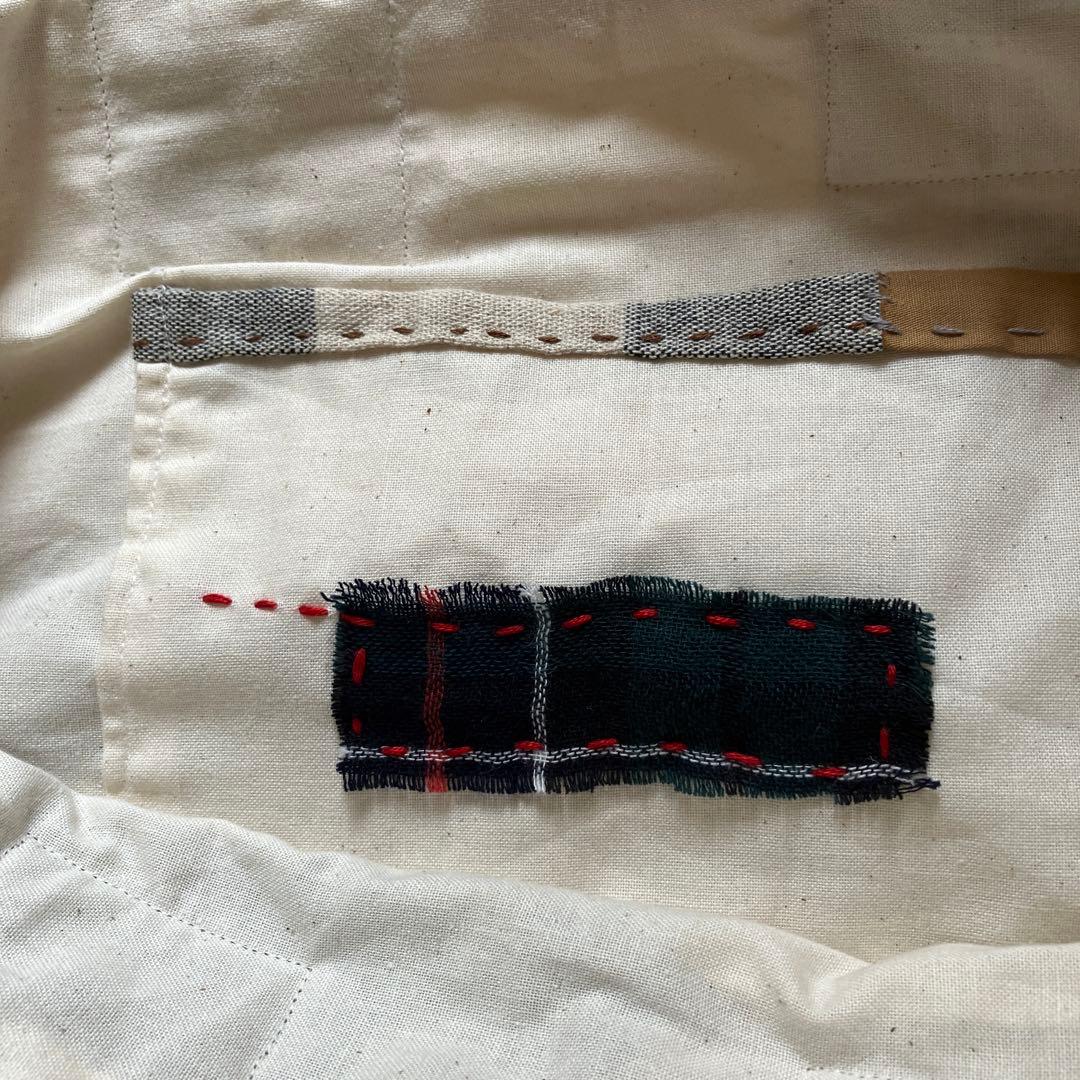 ハンドメイド＊ちくちく手縫いトートバック∴ 刺し子 パッチワーク