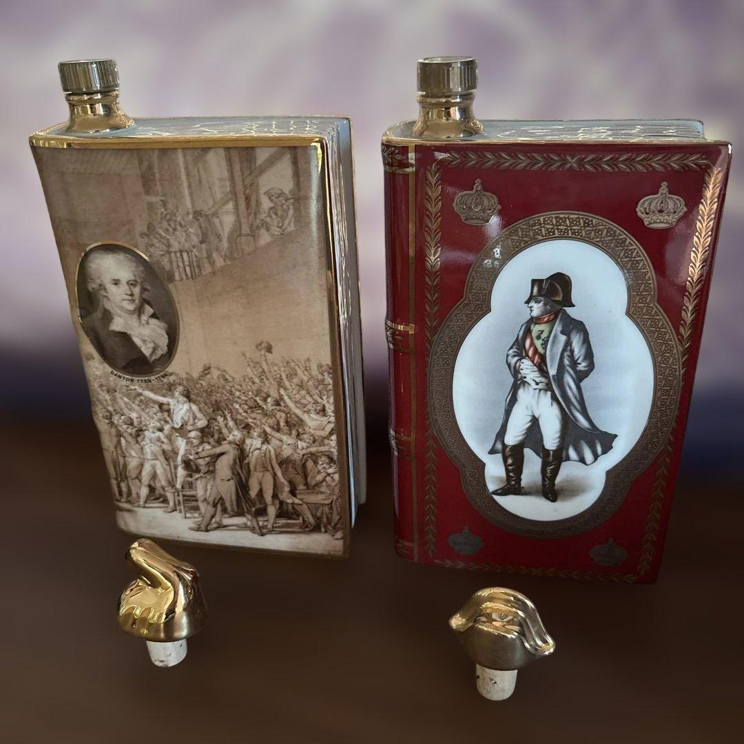 2セット　CAMUS Napoleonブック型ブランデー　750ml 未開栓 古酒 高級コニャック CAMUS ナポレオン 陶器 ブック 未開栓 計2本