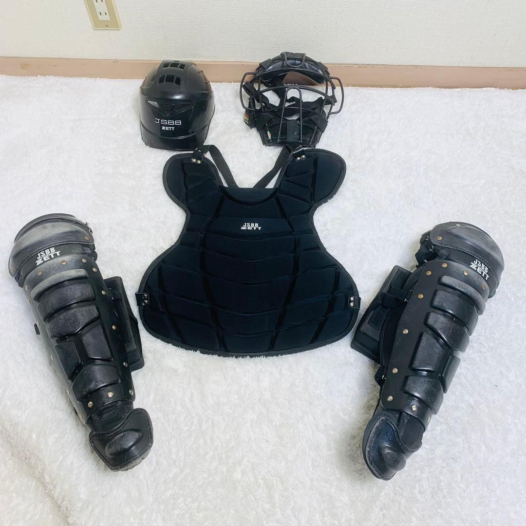 ZETT JSBB 軟式用成人 キャッチャー 防具 ニークッション レガース ZETT JSBB 軟式用成人 キャッチャー 防具 ニークッション レガース