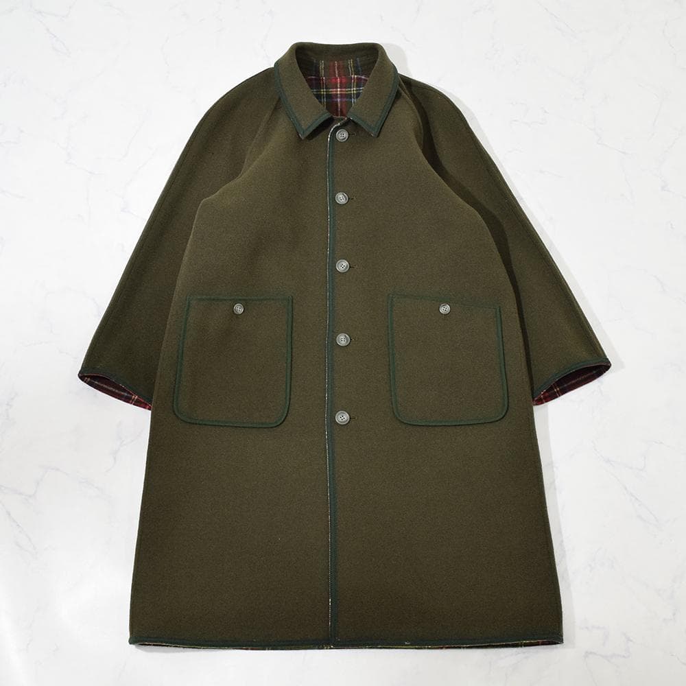 ヨークランド YORKLAND ウール リバーシブルコート 英国タータン