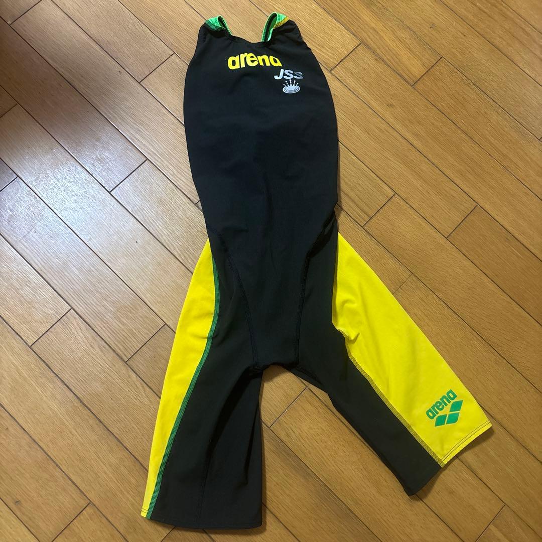 arena 水着 黒/黄色 JSSロゴ アリーナ（ARENA）（レディース）フィットネス水着 レディース 水泳