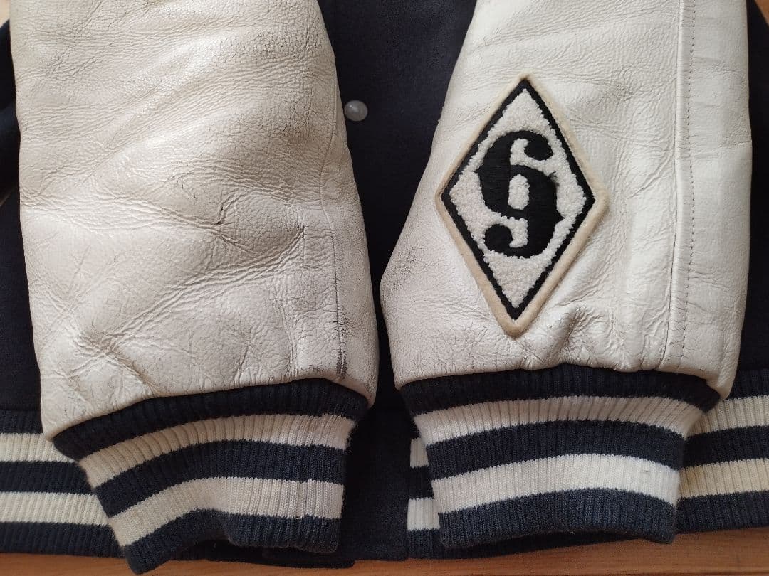 SPACE BUG M.W.O.B.H.Mスタジャン XL Navy/White - メルカリ