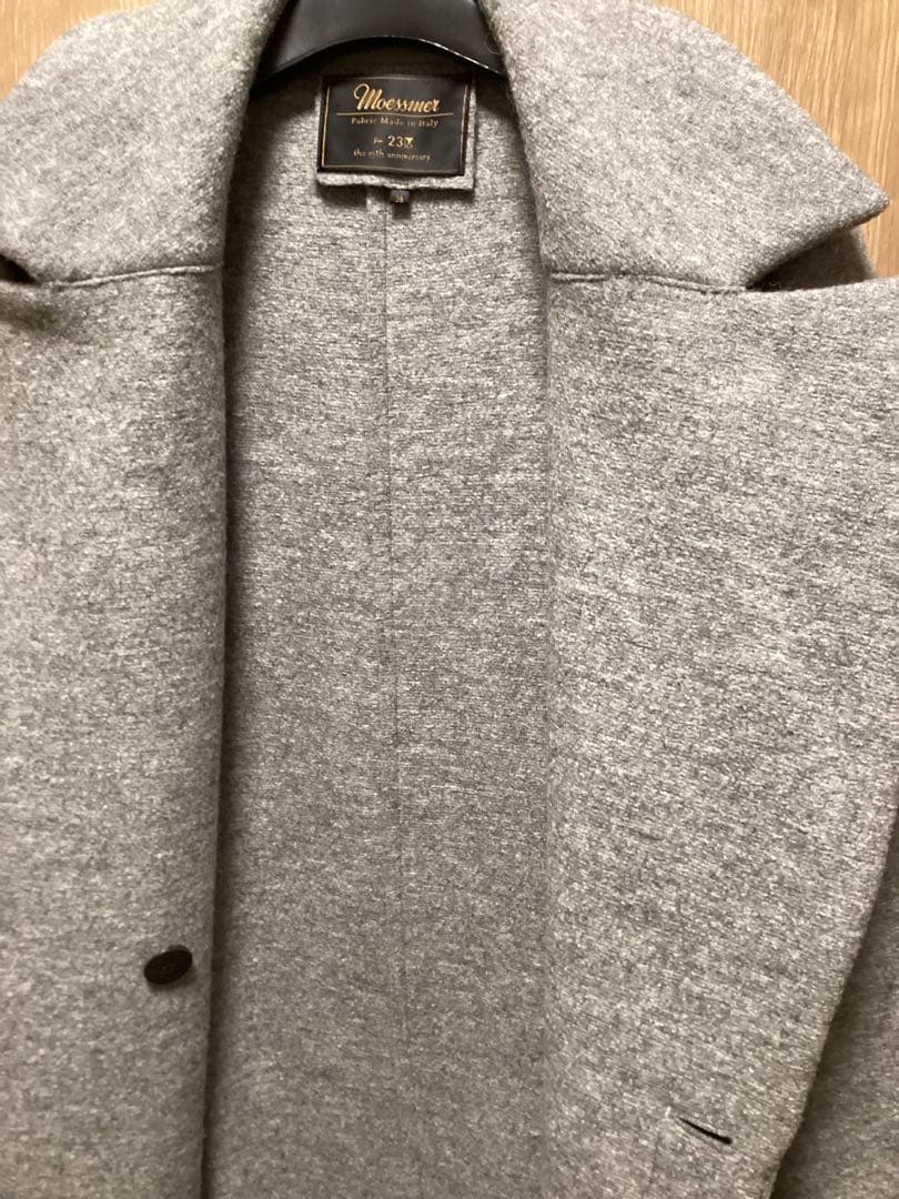 美品 23区Moessmer MILLEDJERSEYロングウールコート グレー - メルカリ