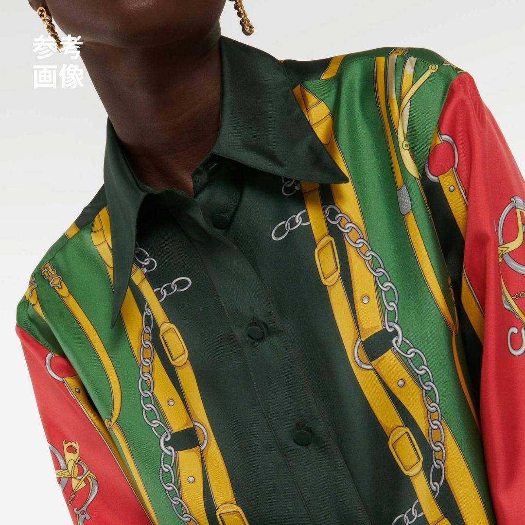 希少モデル【極美品】グッチ 総柄シルクシャツ GGマーモント 大きい