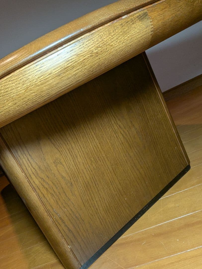 《送料込》カリモク 天然木ローテーブル デスク 引き出し付 ブラウン センター