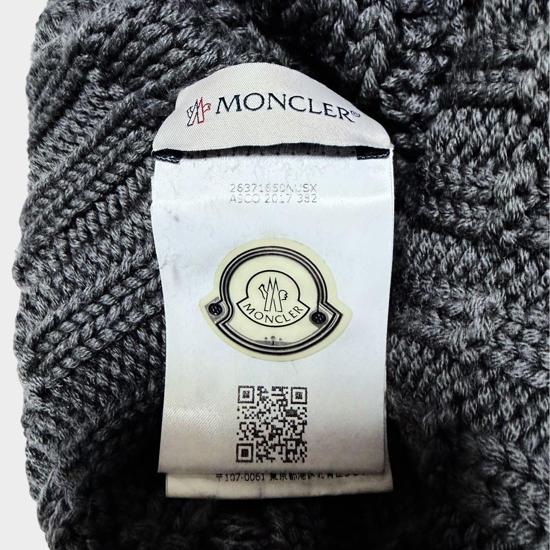 MONCLER ケーブル編み ニット帽 抜群の温かさ 国内代理店表記有 - メルカリ