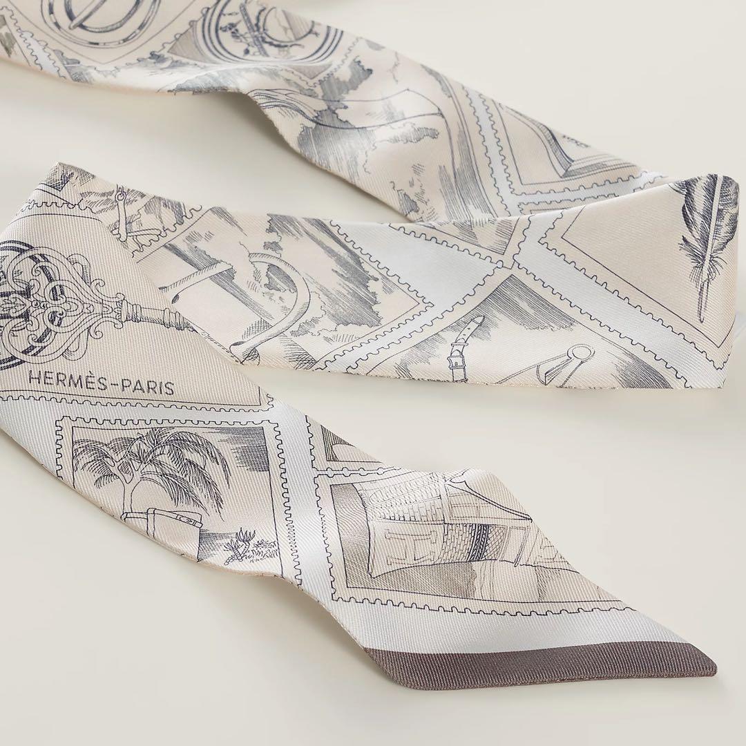 新品★HERMES エルメスツイリー　Twilly 《フォーブルの切手愛好家》