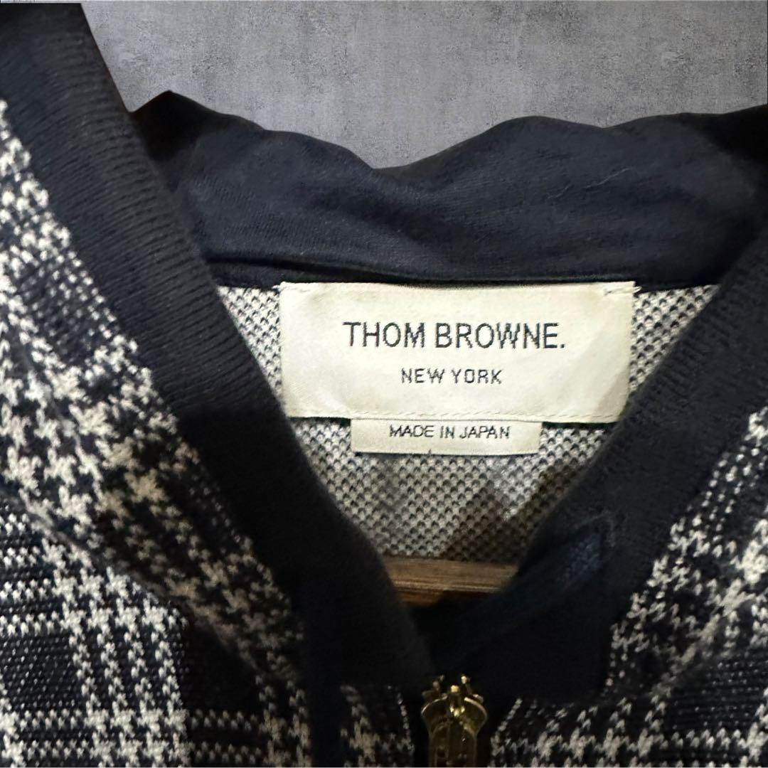 美品】トムブラウン 4bar マイクロチェック ジャガード パーカー