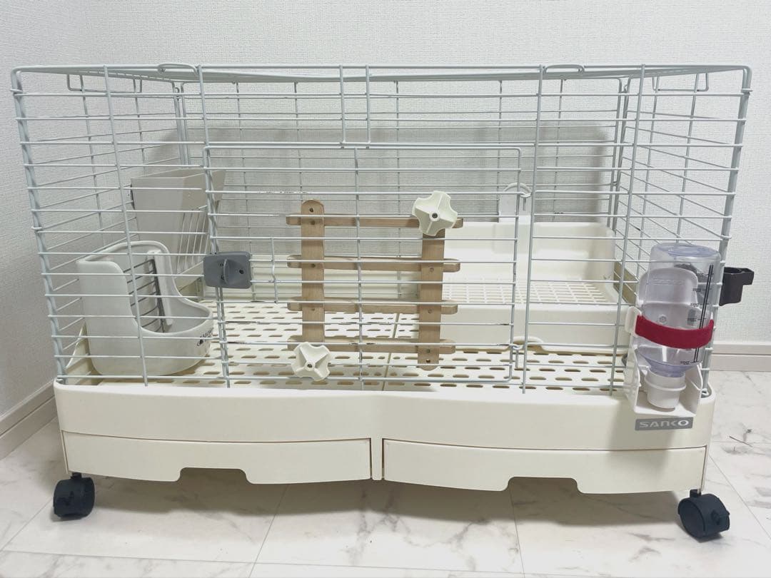 【すぐ飼える！うさぎ6点セット】ケージ・トイレ・給水器・給餌器・牧草入・フェンス 楽天市場】クリアフロント80用必須アイテム4点セット(うさぎ