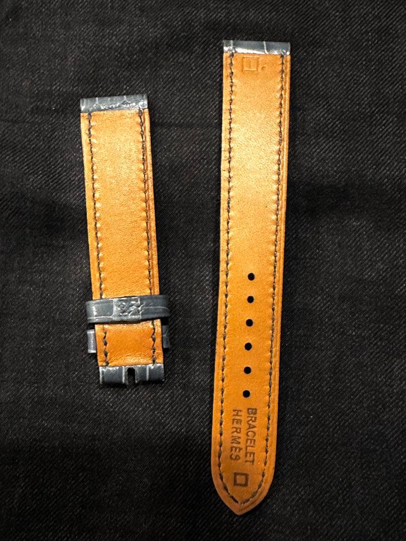 HERMES ブルージーン アリゲーターレザー 時計ベルト 16ミリ